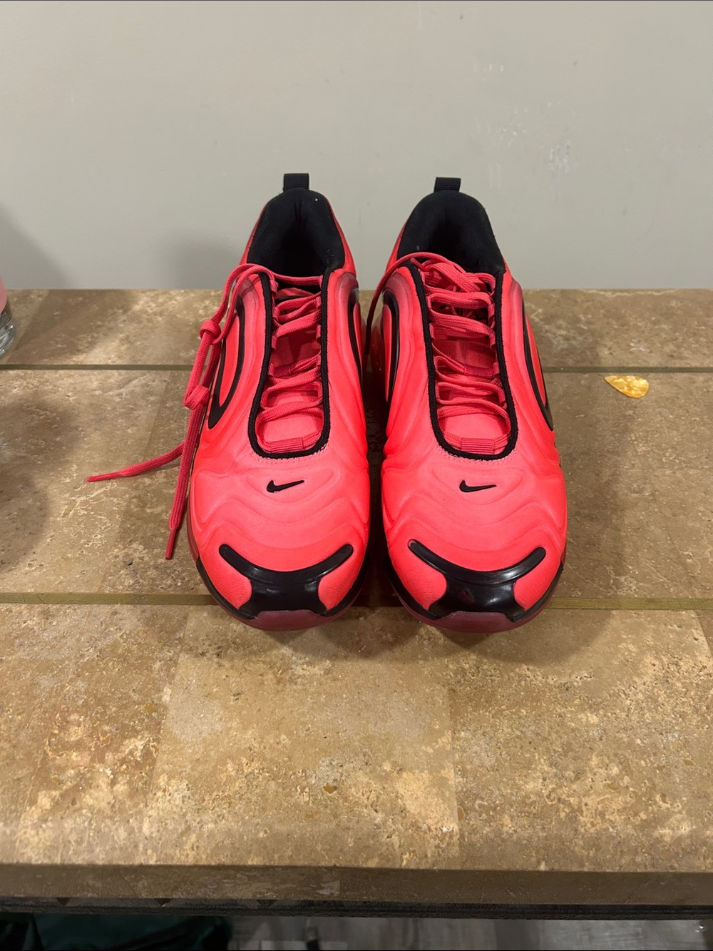 Nike Kids' Neon Red and Black Athletic Sneakers
